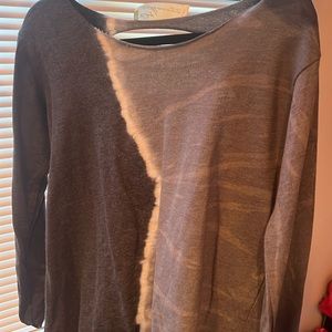 Black white and gray tie dye long sleeve with open back